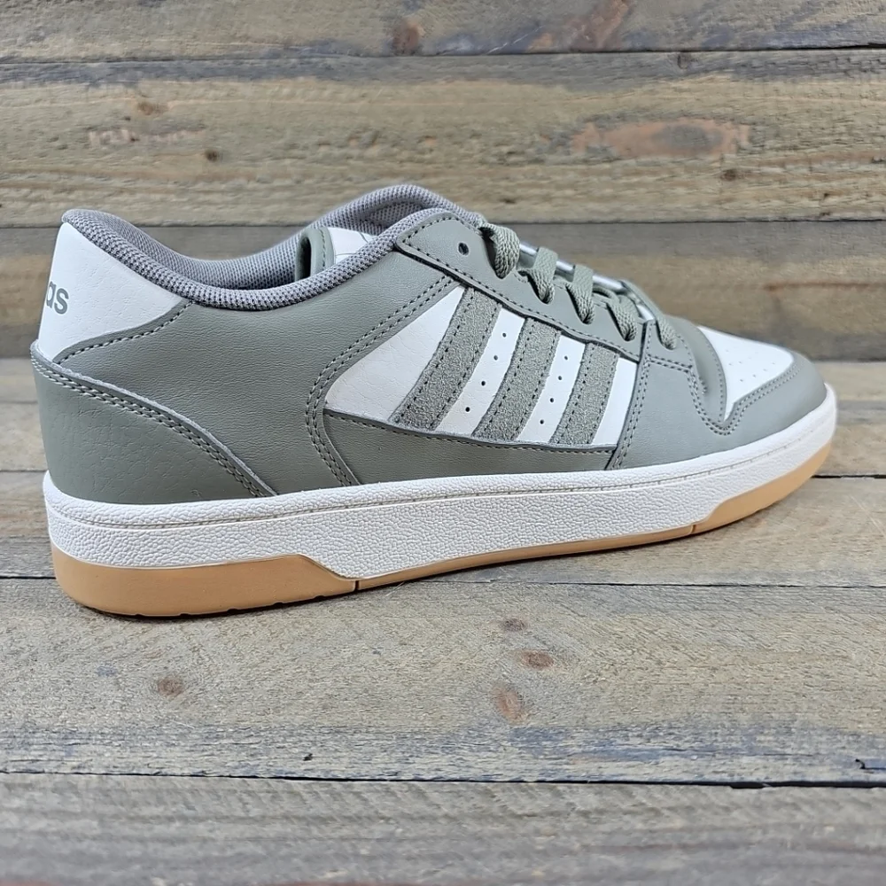 Adidas Men's Break Start Sportswear Athletic Shoes Green Pebble Chalk White